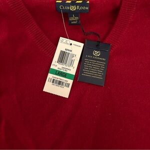 Men's V-Neck 2 Ply Cashmere Sweater, Created for Macy's; Size Large.